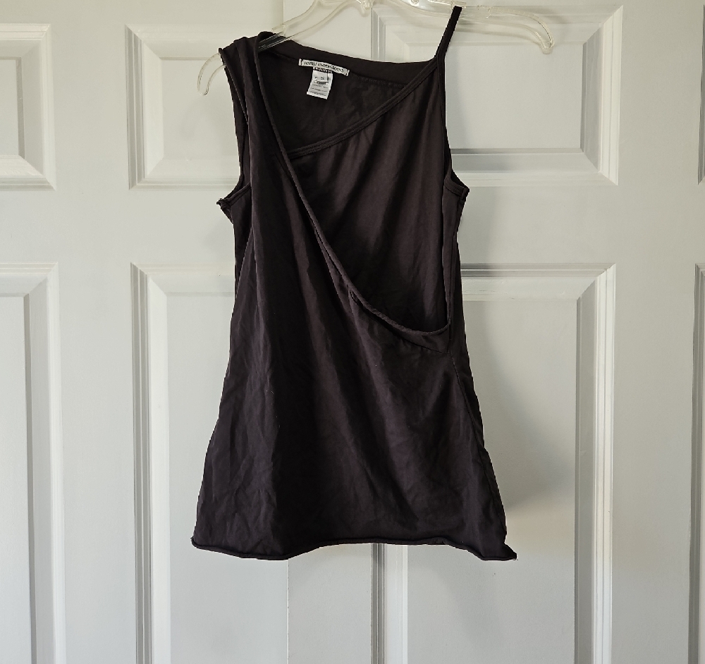 Prairie Underground Black Asymmetrical One Shoulder Wrap Tank